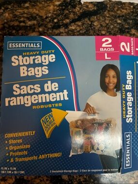 ESSENTIALS Blue Heavy Duty Storage Bags (2 Pack)